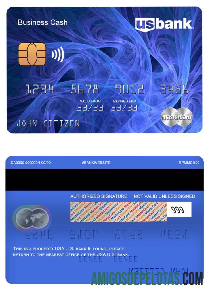 EUA Mastercard do banco dos EUA exemplo